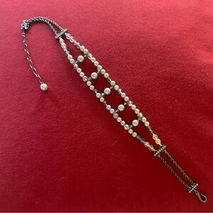 CRYSTAL-EMBELLISHED FAUX-PEARL NECKLACE